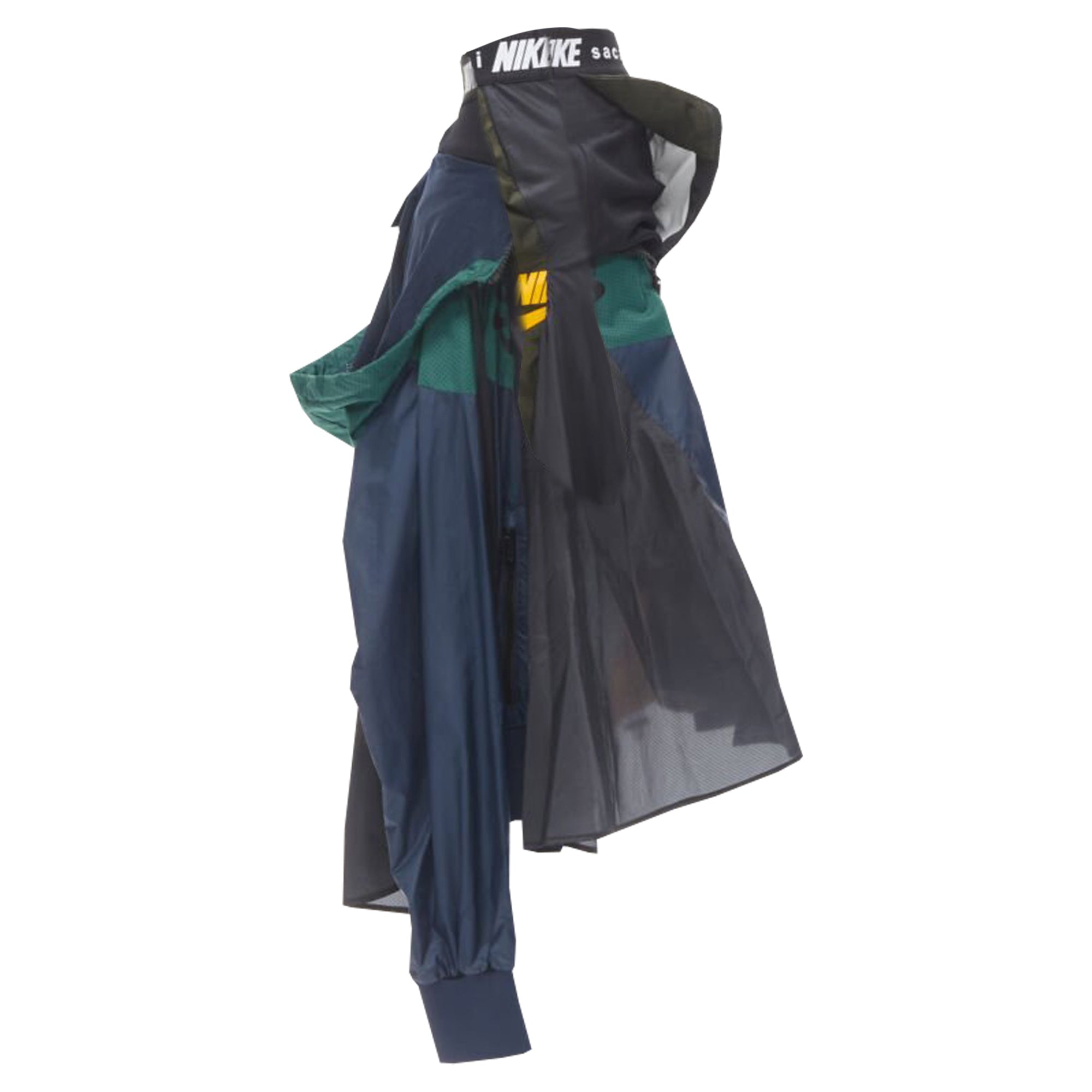 Sacai Nike windbreaker patchwork draped skirt