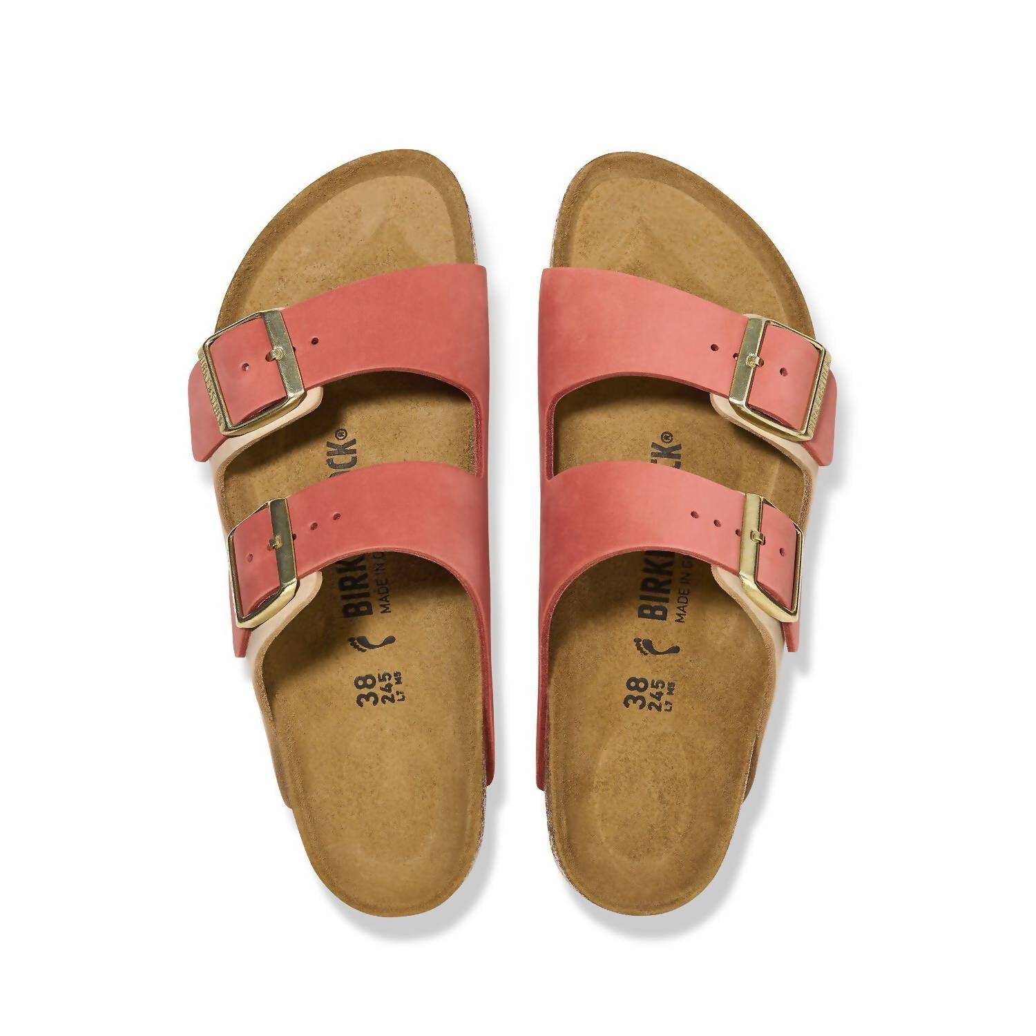 Women's Arizona Nubuck Leather Sandal - Narrow Width In Mars Red/sandcastle