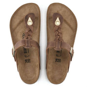 Women's Gizeh Oiled Leather Sandals In Cognac