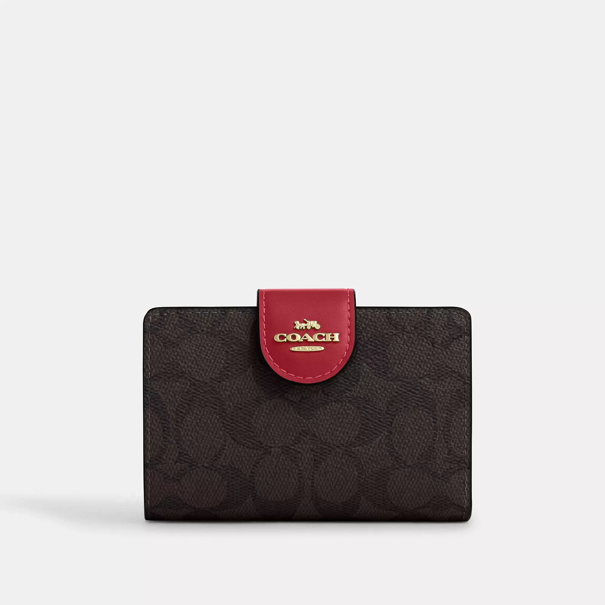 Coach Outlet Medium Corner Zip Wallet In Signature Canvas