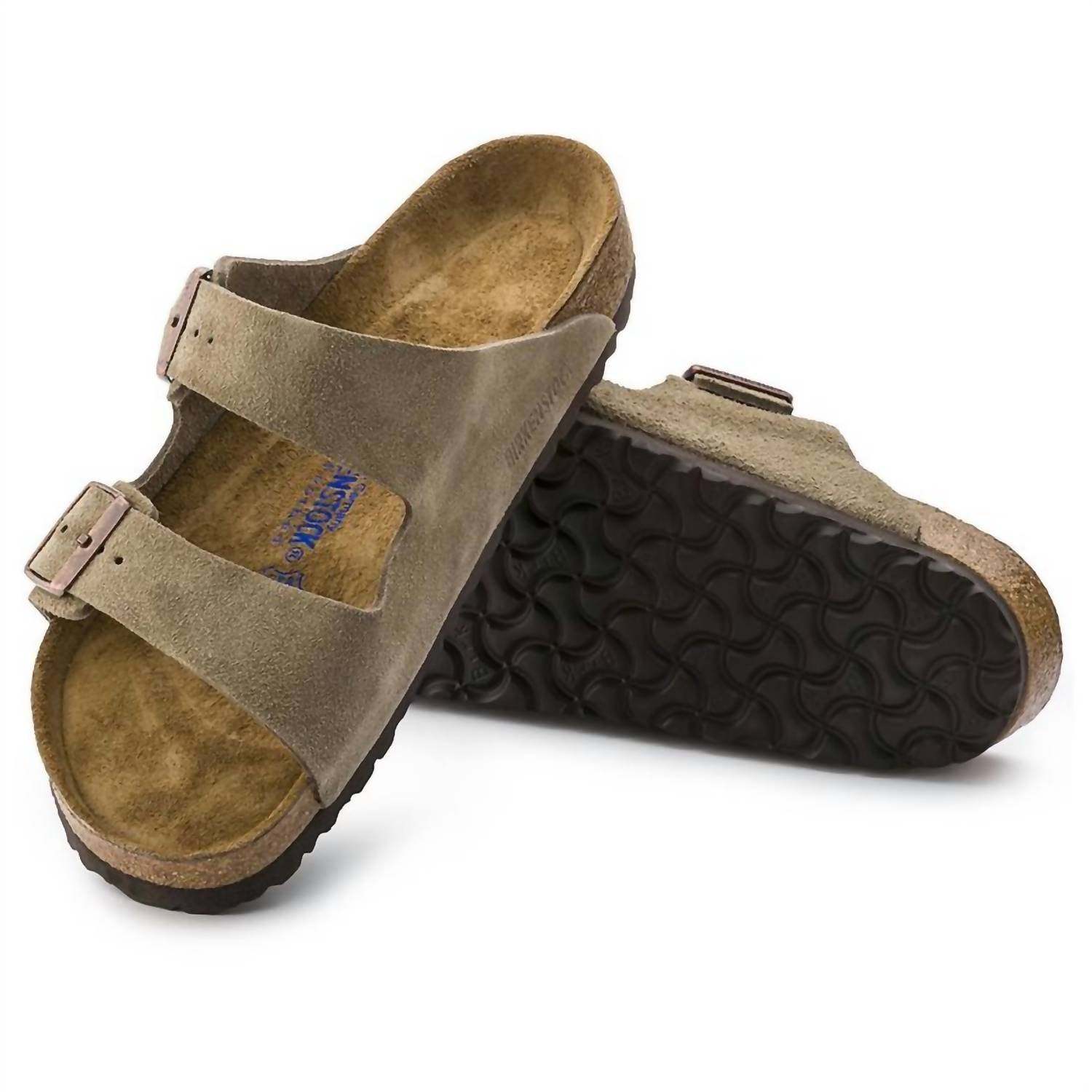 Women's Arizona Soft Footbed Suede Sandals In Taupe