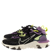 Nike Black/purple Leather And Fabric React Vision Sneakers