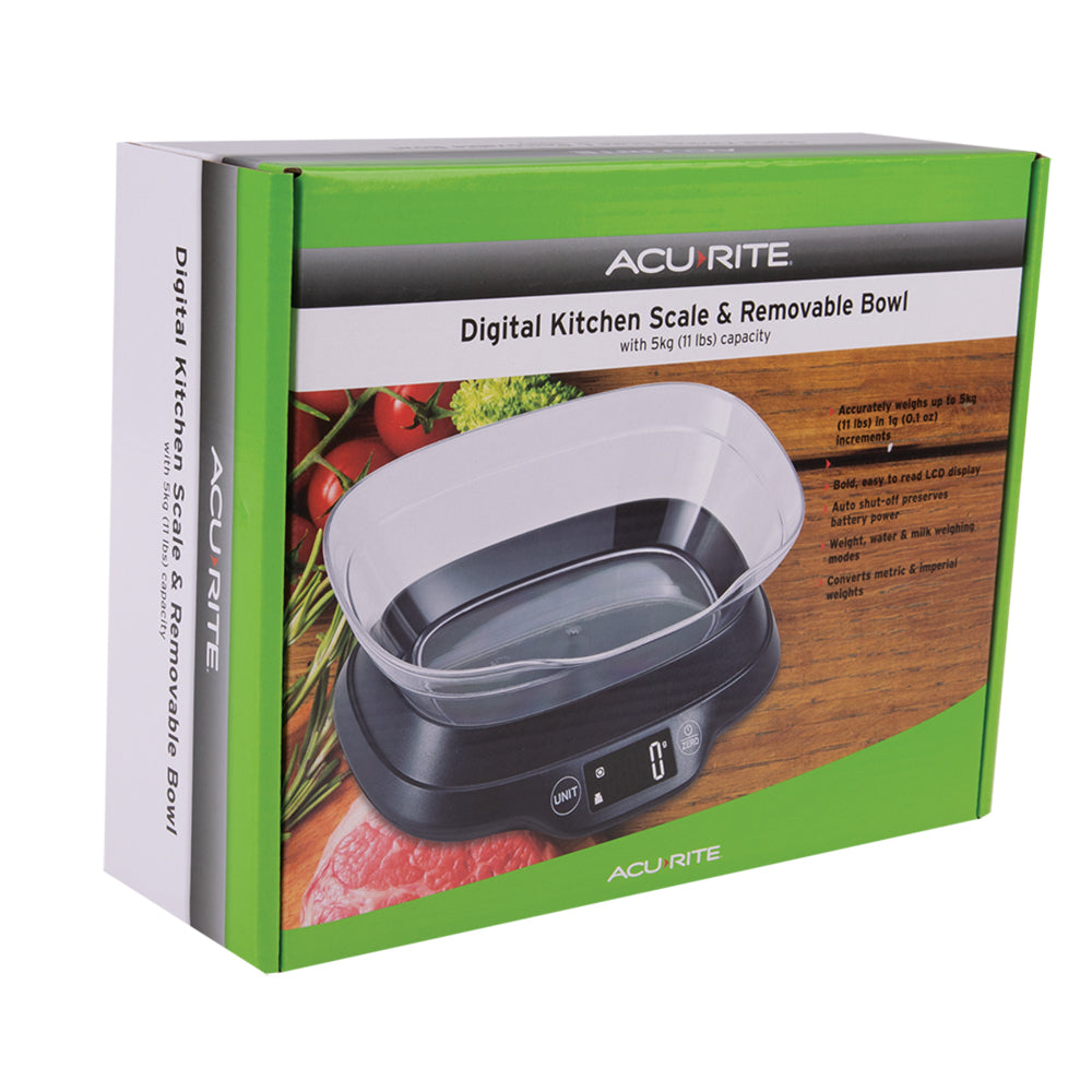 Acurite Digital Scale with Bowl - Black