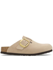 Boston Big Buckle Nubuck Leather Clogs