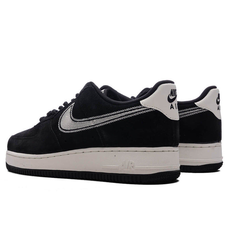 Nike Air Force 1 Low '07 LV8 Black Sail Embroidered Swoosh