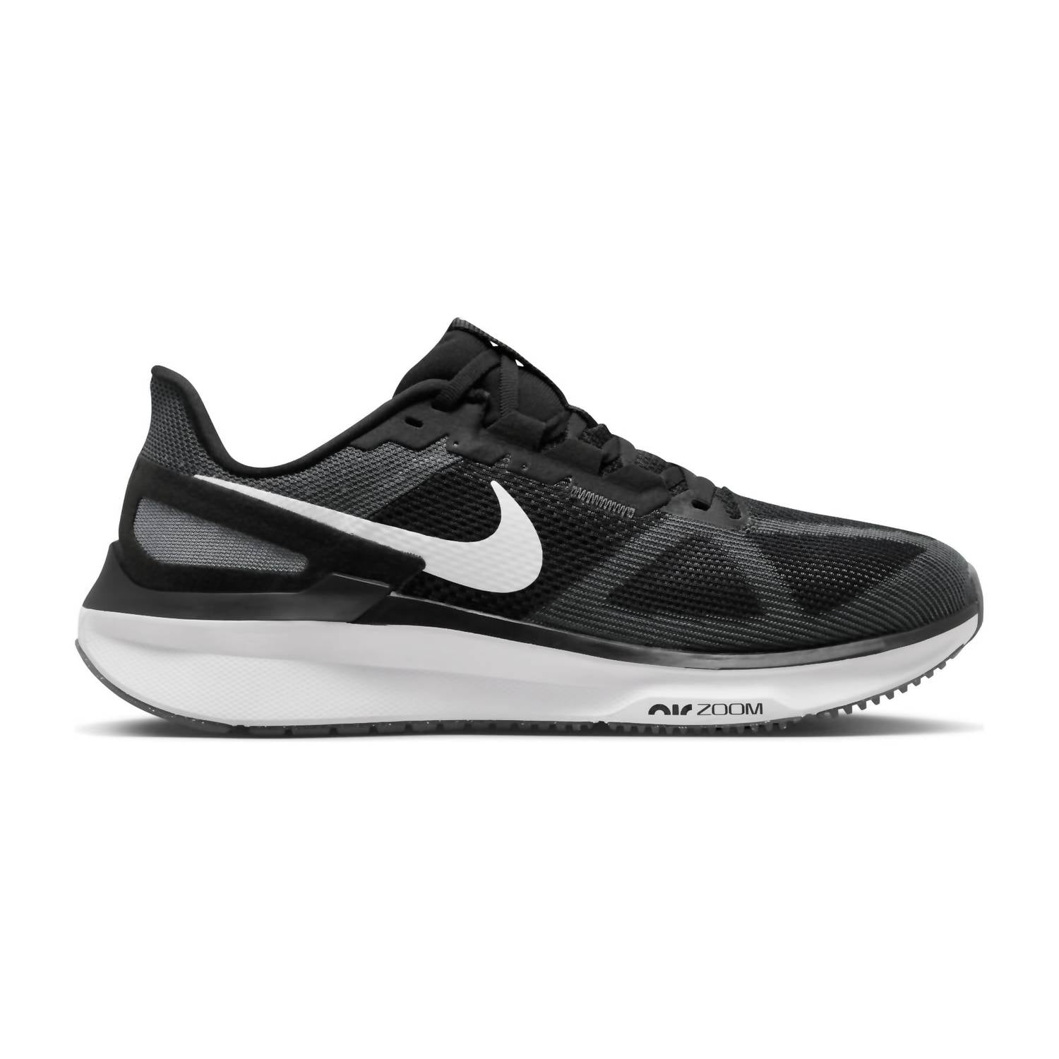 Men's Structure 25 Road Running Shoes In Black/white/dark Grey