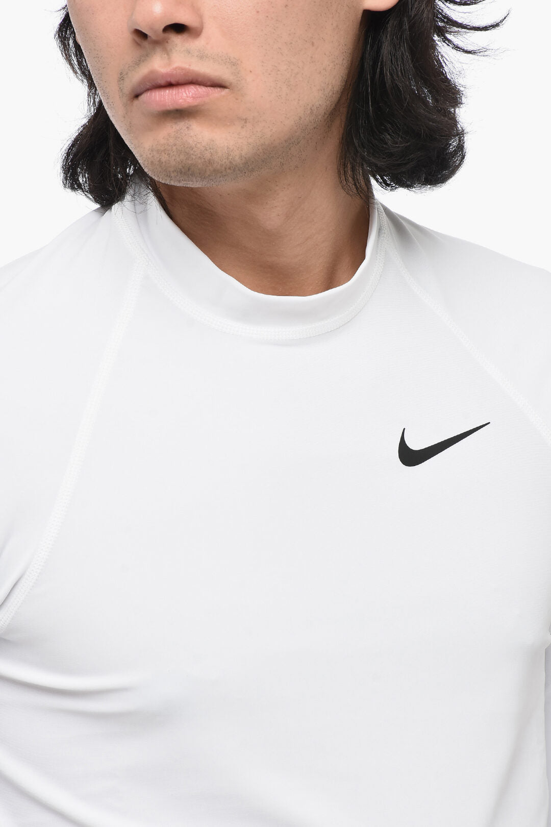 SWIM Long-Sleeve Solid-Color Dri-Fit T-Shirt with Contrast Logo