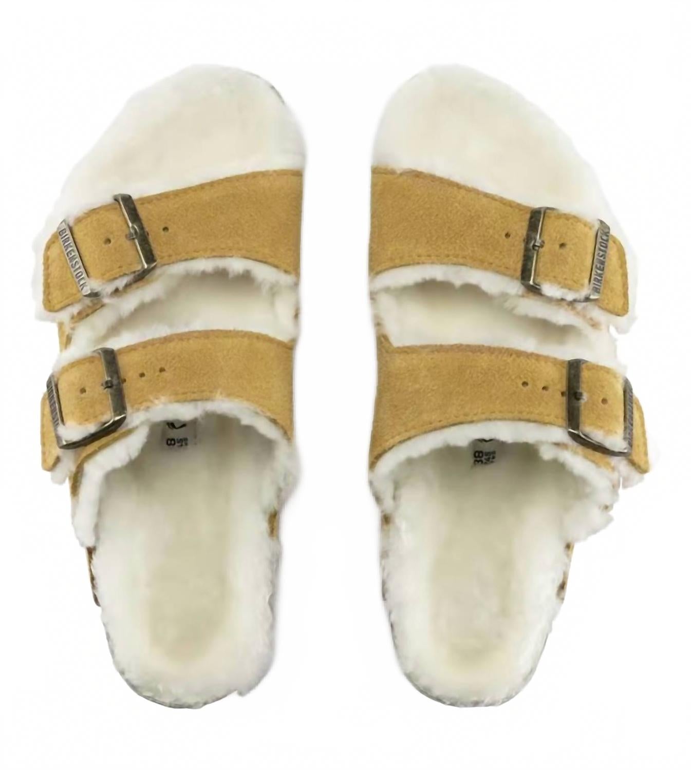 Women's Arizona Shearling Sandal In Ochre/beige