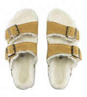 Women's Arizona Shearling Sandal In Ochre/beige