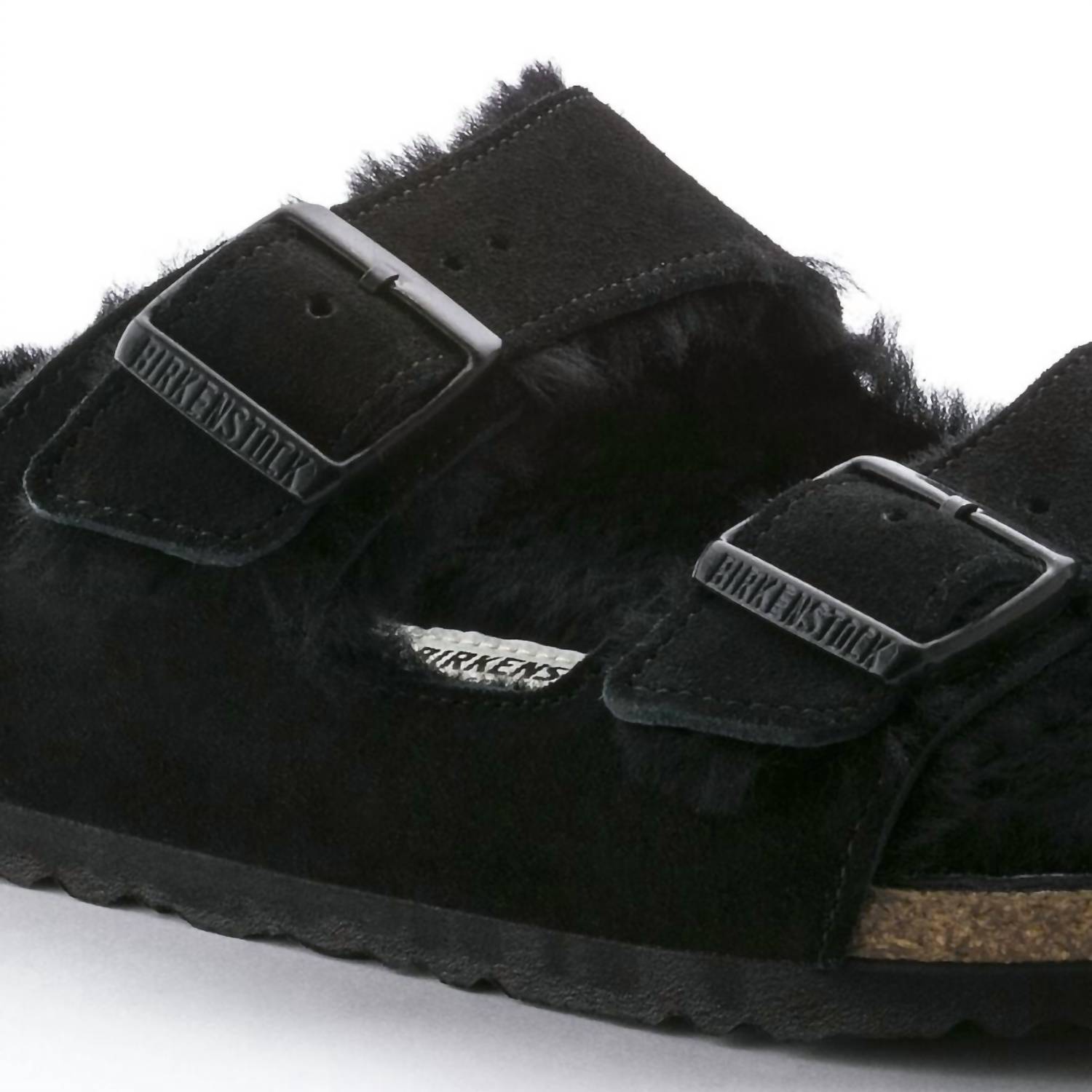 Women's Arizona Shearling Sandals In Black