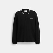Coach Outlet Signature Trim Long Sleeve Polo In Regenerative Cotton