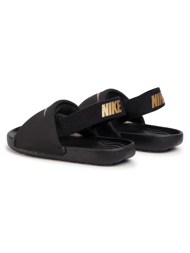 Toddler Nike Kawa BV1094-003 Black Metallic Gold Soft Strap Slides Sandals