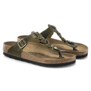 Women's Gizeh Braided Oiled Leather Sandals In Olive Green