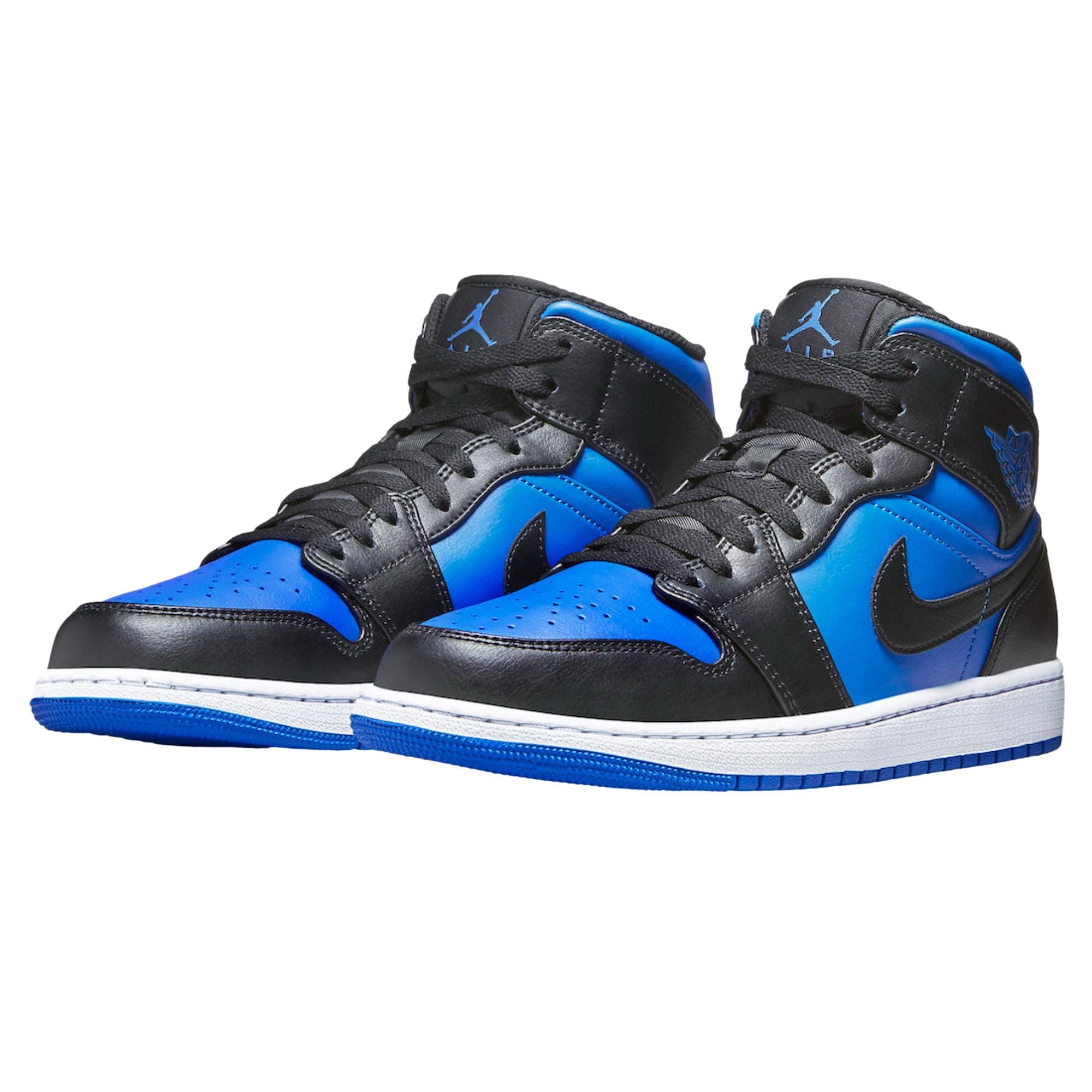 Men's Nike Air Jordan 1 Mid Black / Royal Blue / Black - White DQ8426-042