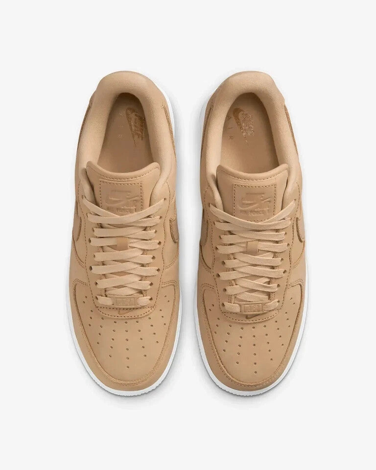 Women's Nike Air Force 1 Premium DR9503-201 Sneaker 5 Tan Leather Shoes GBNC253