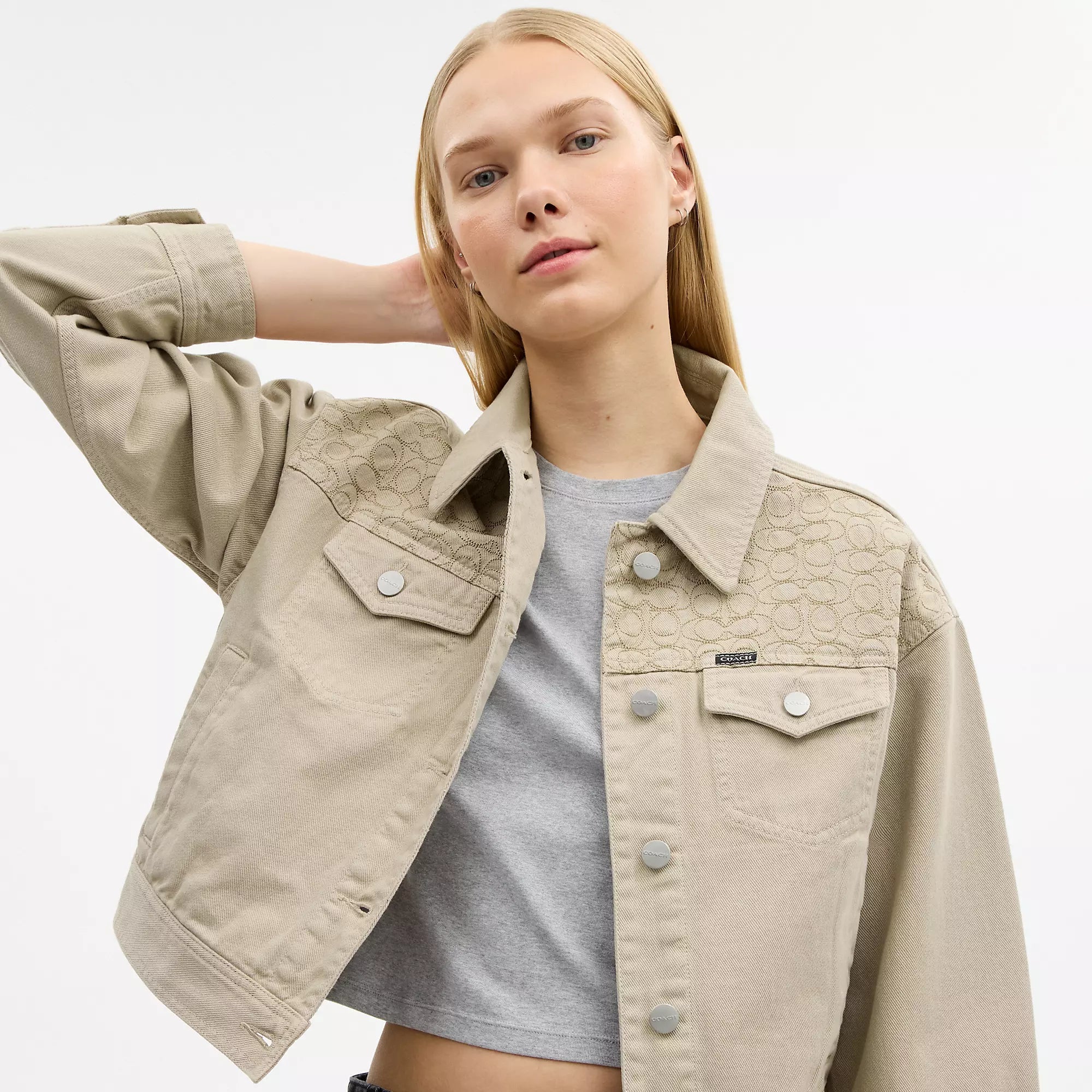 Coach Outlet Garment Dyed Denim Jacket