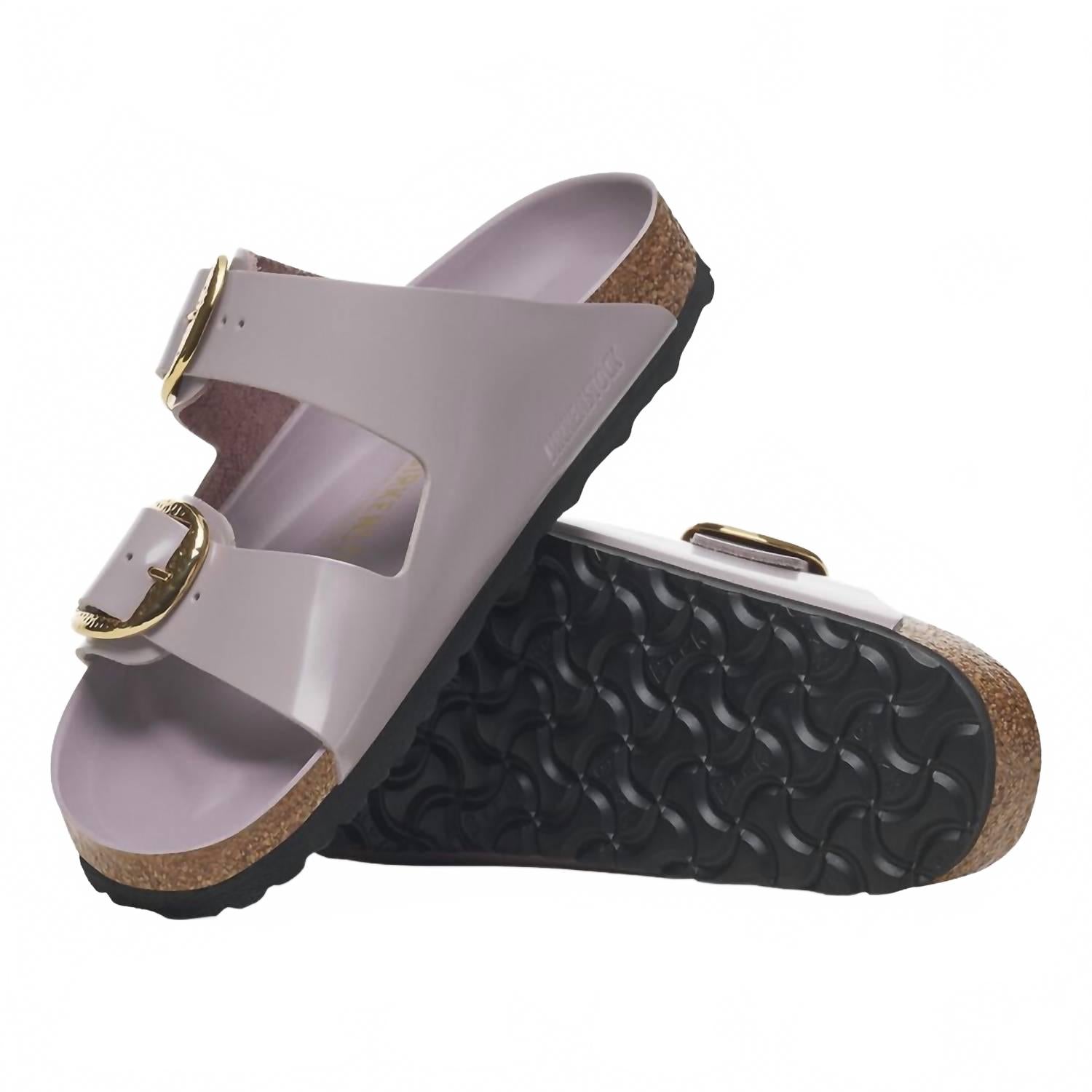Women's Arizona Big Buckle Sandals In High-Shine Faded Purple