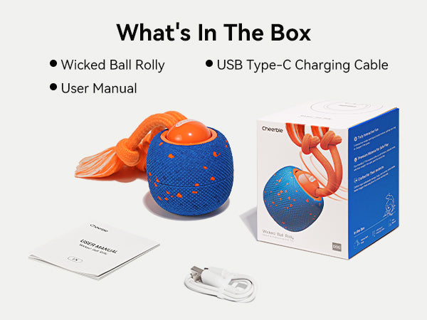 Cheerble Wicked Ball Rolly - Interactive Smart Dog Toy - Royal Blue