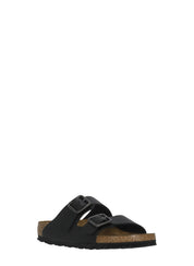 Black Arizona Buckle Leather Sandals