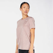 Women's Nike Dri-FIT Activewear Top Light Brown Relaxed Fit Crew Neck FTS460