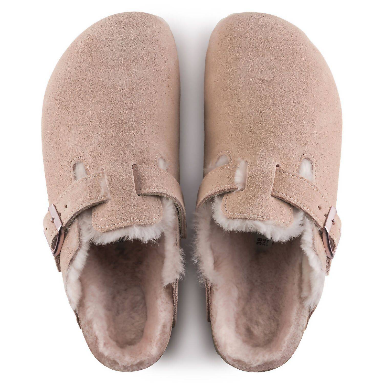 Women's Boston Fur Shearling Clog In Light Rose