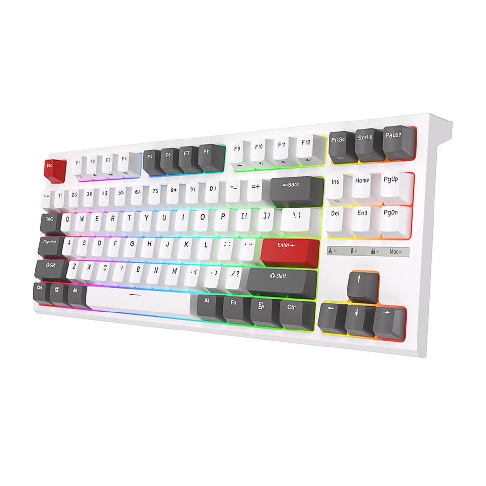 Royal Kludge RK R87 Mechanical Wired RGB Hot-Swappable Keyboard White - Brown Switch