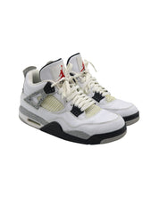 Nike Air Jordan 4 Retro High Top Sneakers in White Cement Leather
