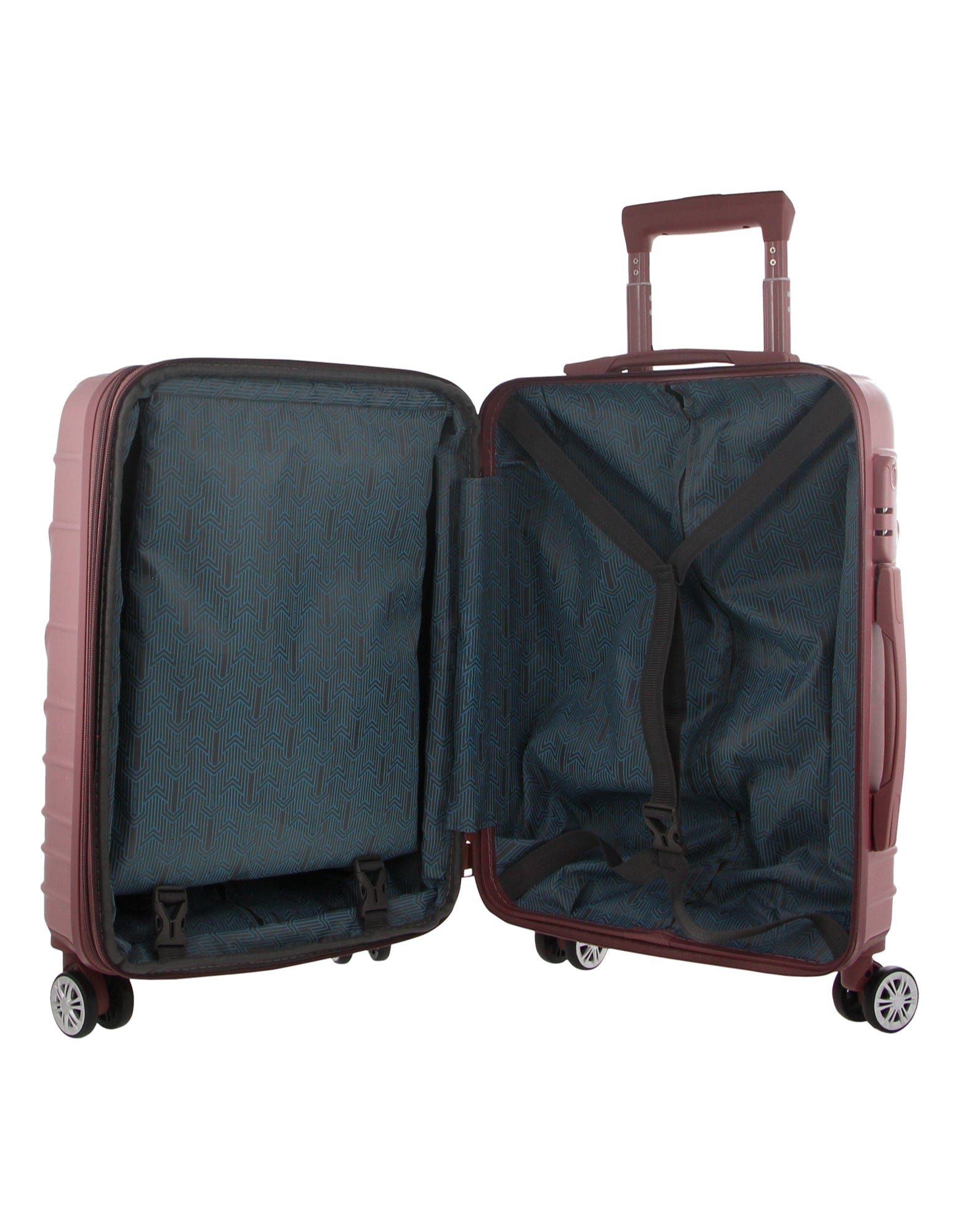 2pc Pierre Cardin Large Hard-Shell Suitcase & Cabin Set Luggage Tag Rose