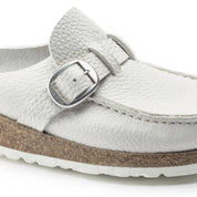 Women's Buckley Clog Shoes In Natural Leather White