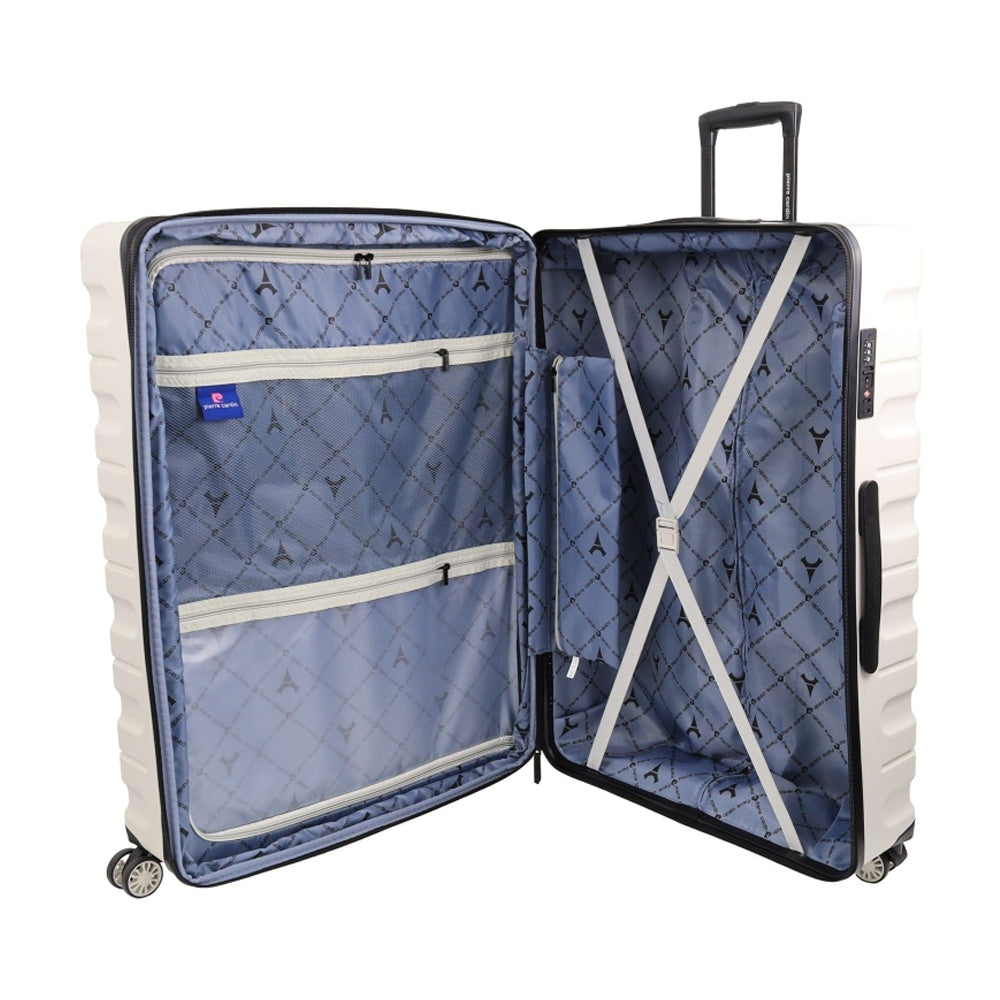 3pc Pierre Cardin 4 Wheel Hard-Shell Suitcase Travel Luggage Set Snow