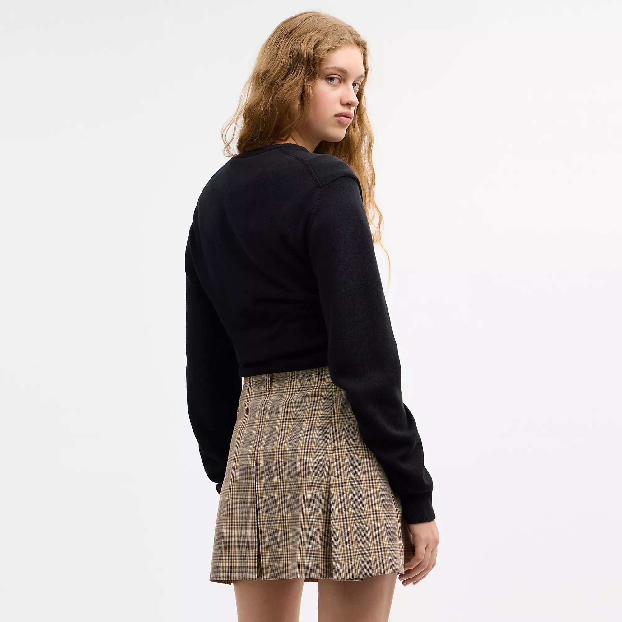 Coach Outlet Pleated Plaid Skirt In Recycled Polyester