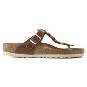 Women's Gizeh Braid Thong Sandal In Cognac Oiled