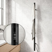 Devanti Heated Towel Rail with Timer Vertical Electric Heater Warmer Rack Black
