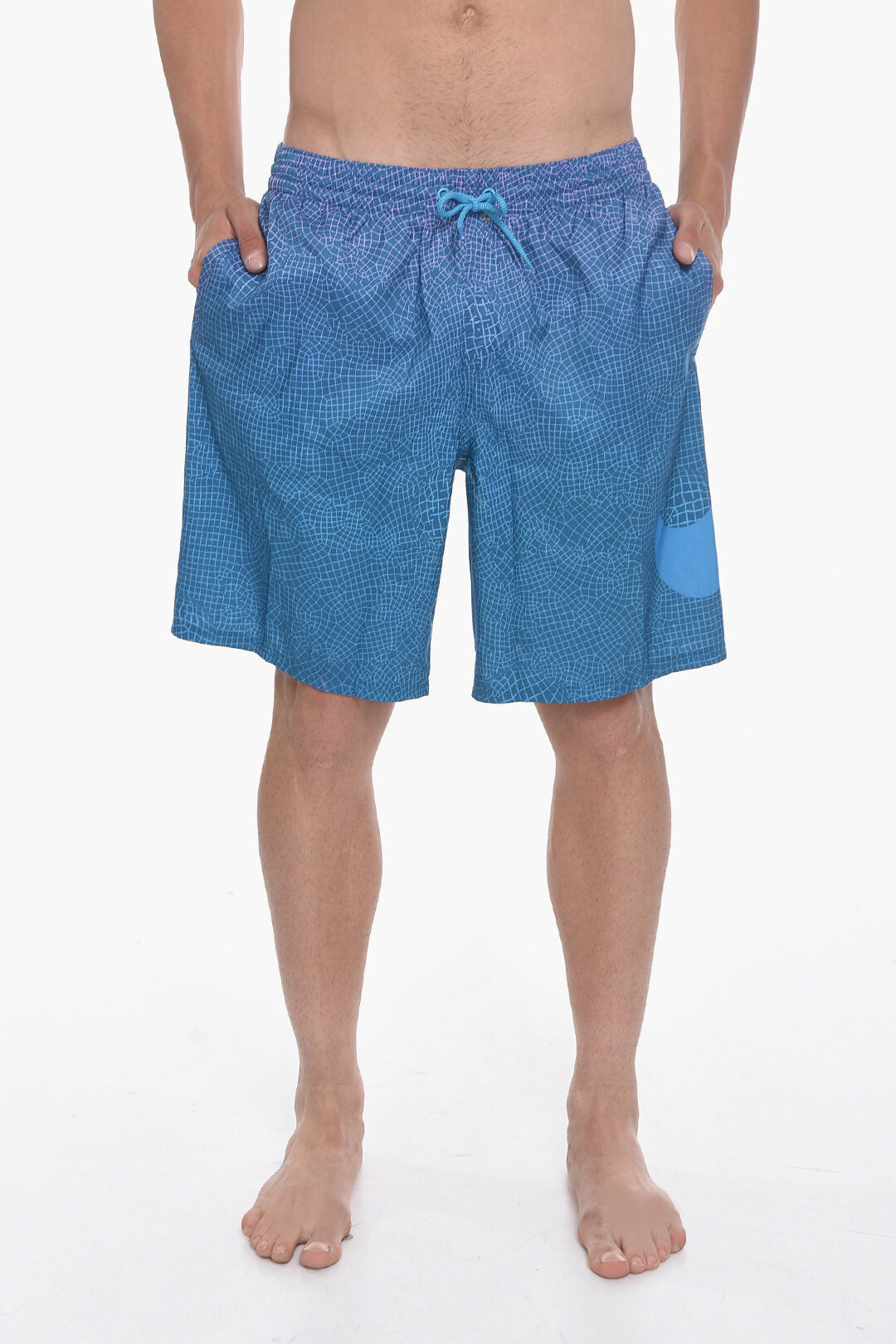 SWIM Boxer Swim Trunks GRID SWOOSH with 2 Pockets