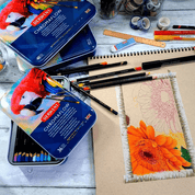 72 Derwent ChromaFlow Coloured Artists Pencils Tin Set Professional