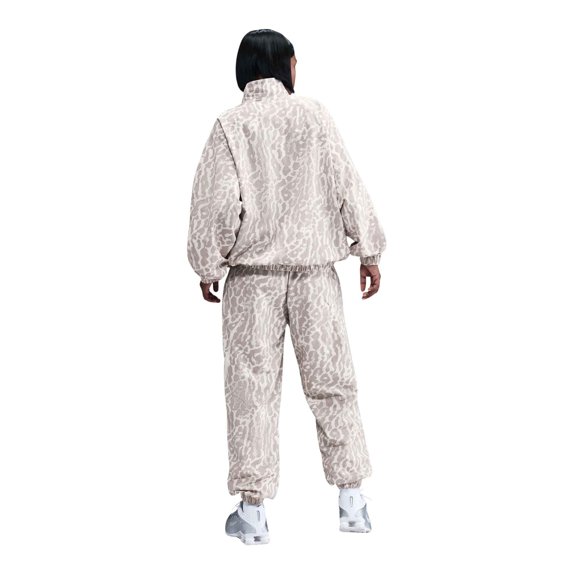 Womens Nike Sportswear Woven Printed Jacket_College Grey/Sail