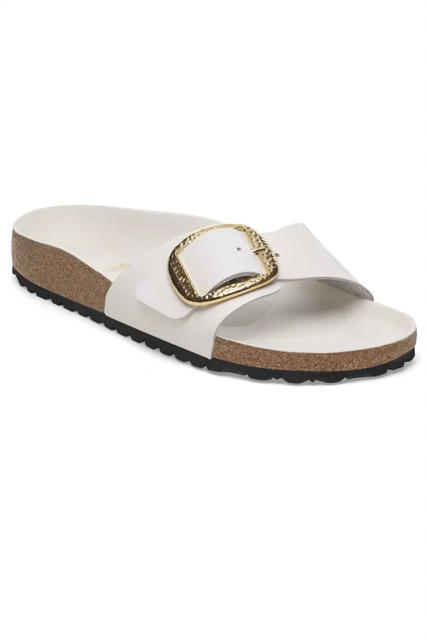 Women's Madrid Big Buckle Sandals In High Shine Antique White