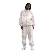 Womens Nike Sportswear Woven Printed Jacket_College Grey/Sail