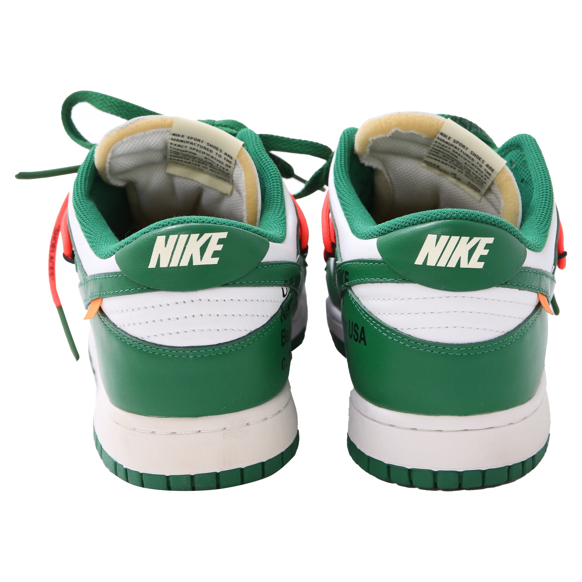 Nike x Off-White Dunk Low Sneakers in Pine Green Leather