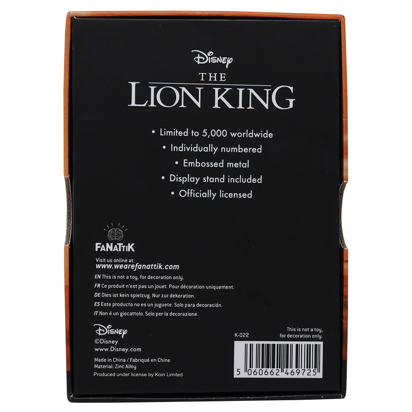 Fanattik Disney Limited Edition Lion King Ingot