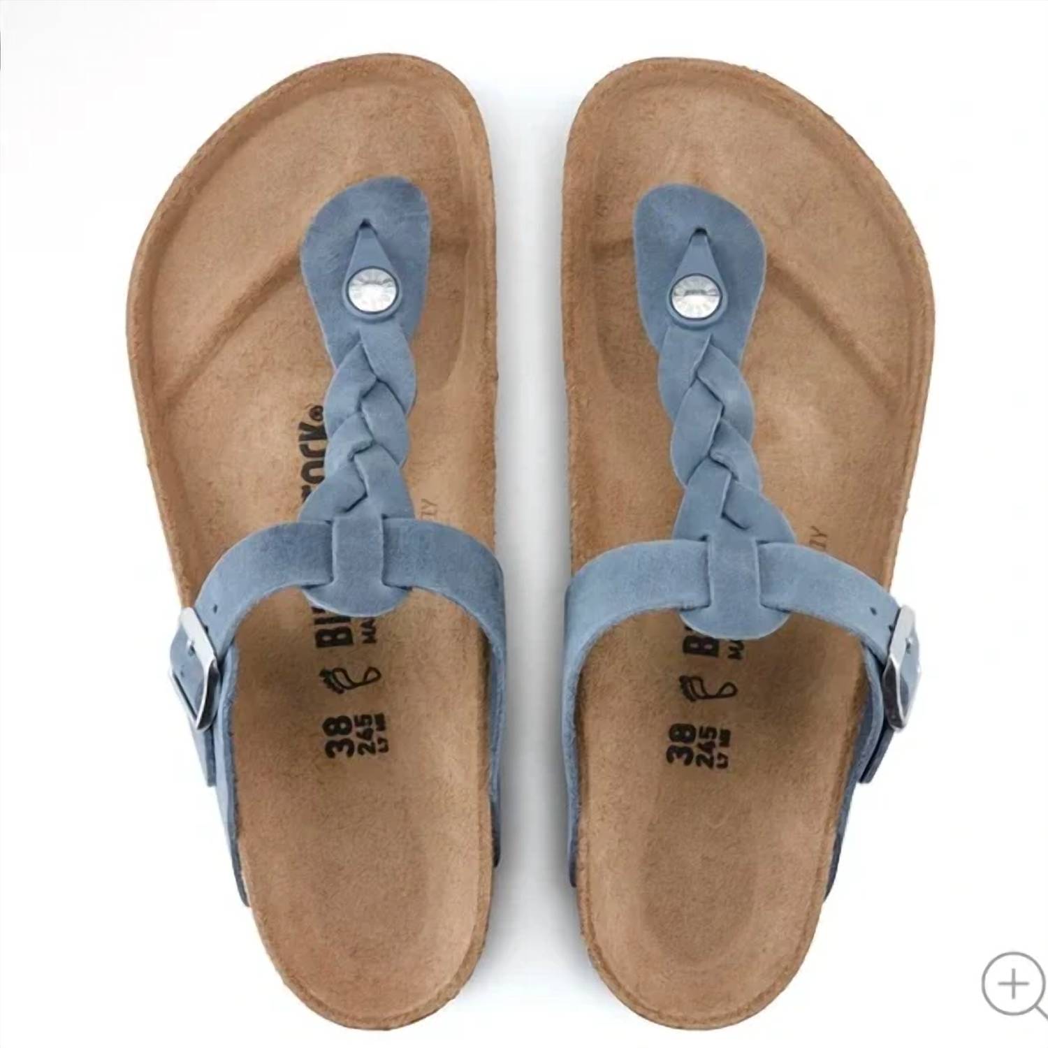 Women's Gizeh Oiled Leather Braided Sandals In Dusty Blue