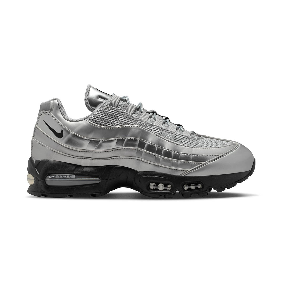 Mens Nike Air Max 95 Big Bubble Metallic Silver/Black-Black
