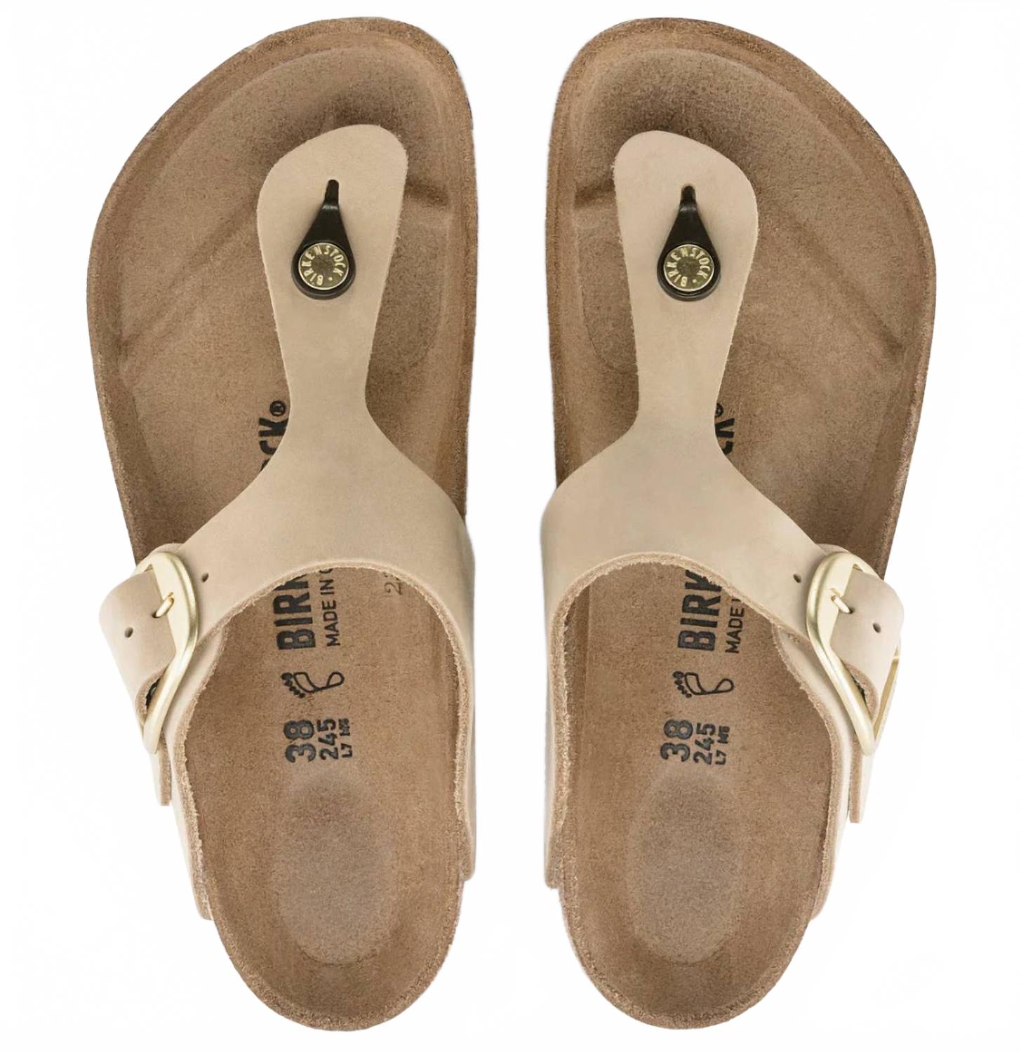 Women's Gizeh Big Buckle Nubuck Leather Sandals In Sandcastle