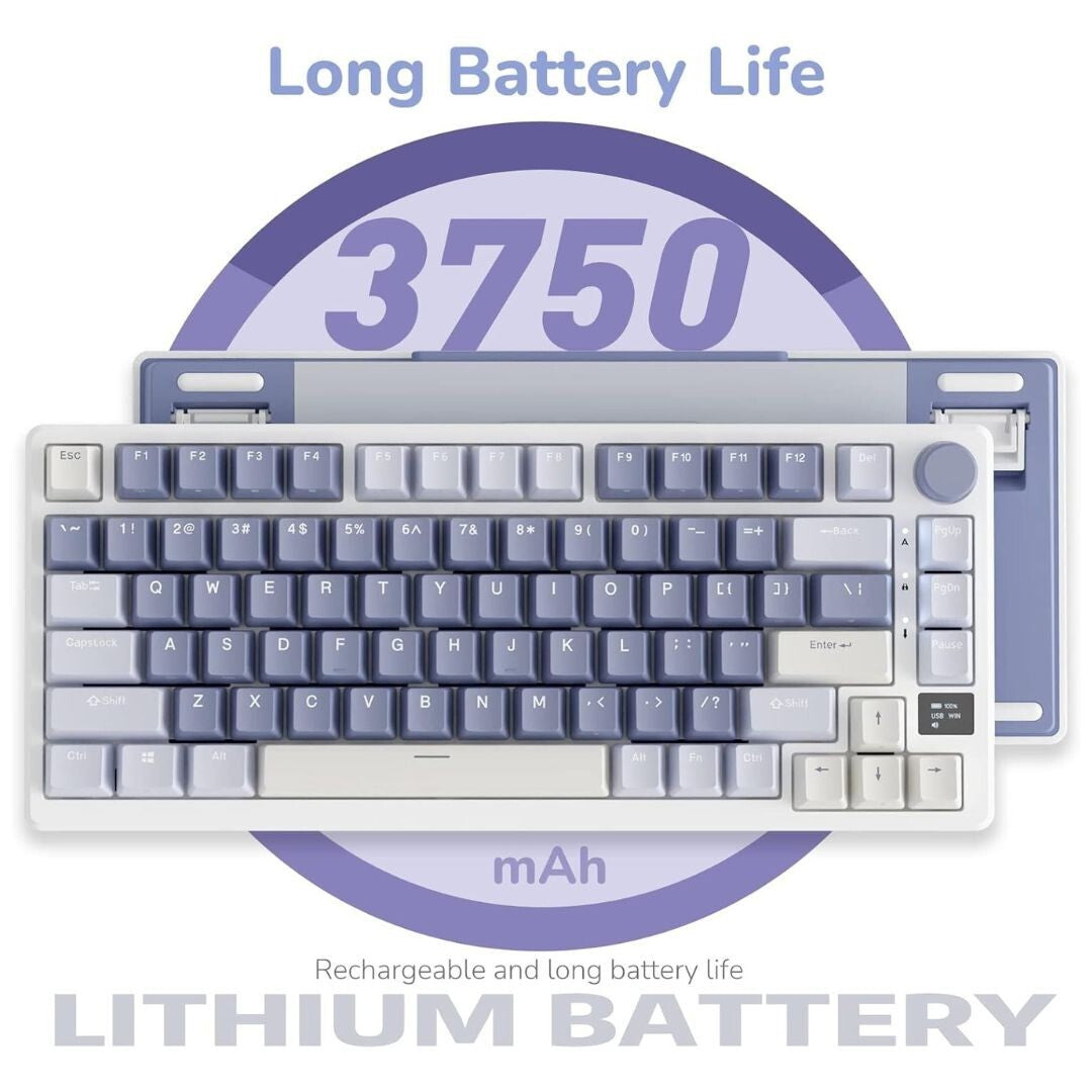 Royal Kludge RK-M75 Ocean Blue Tri Mode Mechanical Keyboard - Brown Switch