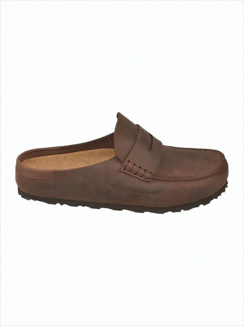 Nubuck Leather Penny Loafer Slippers