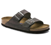 Arizona Oiled Leather Soft Footbed Sandals - -Unisex In Iron