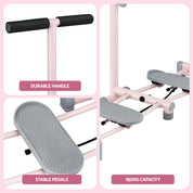 Everfit Foldable Ski Exercise Machine Leg Thigh Trainer Home Fitness Cardio Pink 105cmx95cm