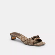 Coach Outlet Bow Kitten Heel Sandal In Signature Jacquard
