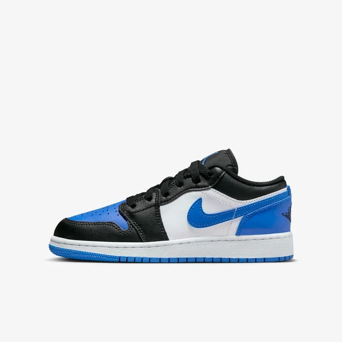 Nike Air Jordan 1 Low 553560-140 Sneakers Kids Black Leather Lifestyle Shoes