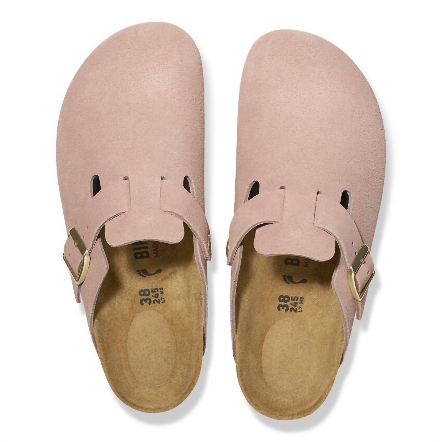 Women's Boston Suede Clog In Light Rose